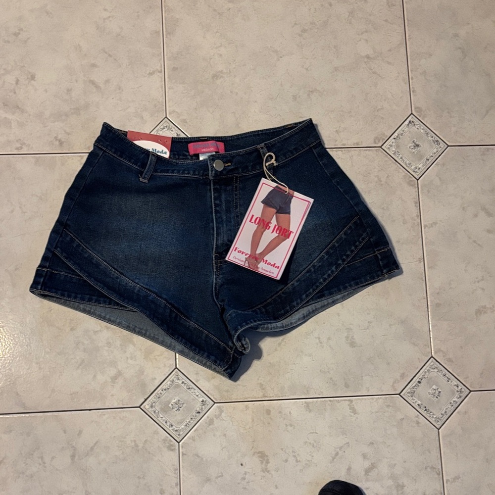 High Waist Dark Blue Women's Short  Shorts Strictly Fire